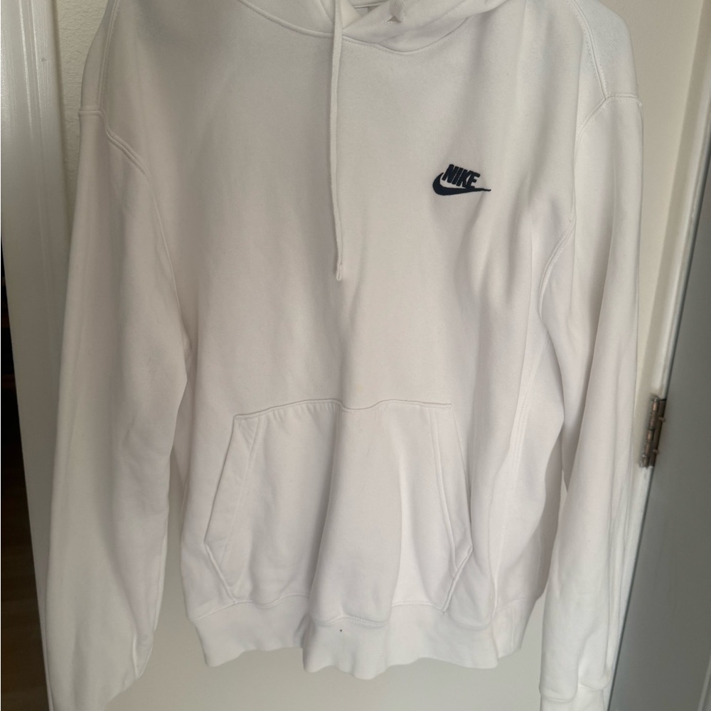 Men white Nike White Hoodie